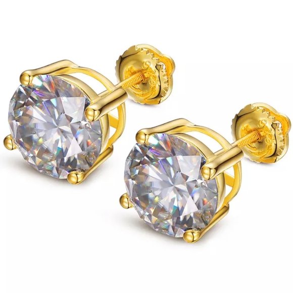 Jewelry - Certified 6ct. t.w. Diamond Round Cut 4-Prong Screw Back Earrings